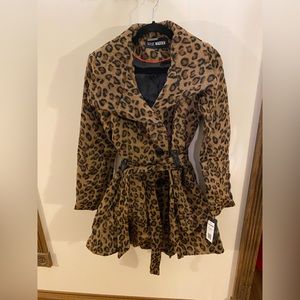 Belted Faux Fur Leopard Coat - Steve Madden NWT